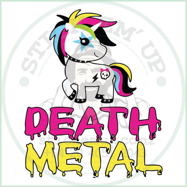 Death Metal Unicorn Vinyl Sticker